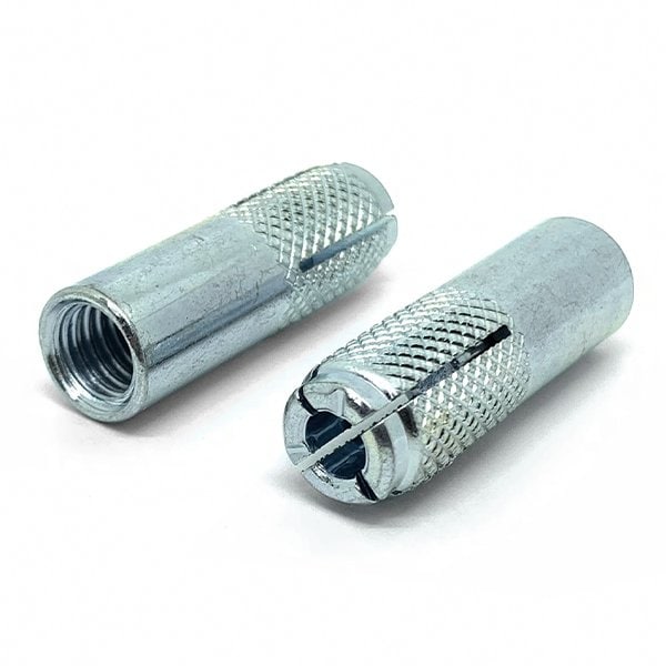 10 Pieces 5/811in DropIn Anchor Zinc Clear Steel